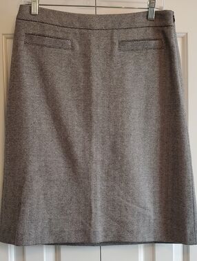 Womens Talbots Chevron Herringbone  Tweed A-Line Lightweight Career Skirt Sz 6